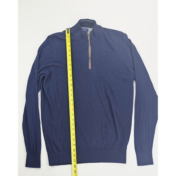 Johnnie-O Size Medium Mens Merino Wool Blend 1/4 Zip Embroidered Logo Sweater - Picture 10 of 10